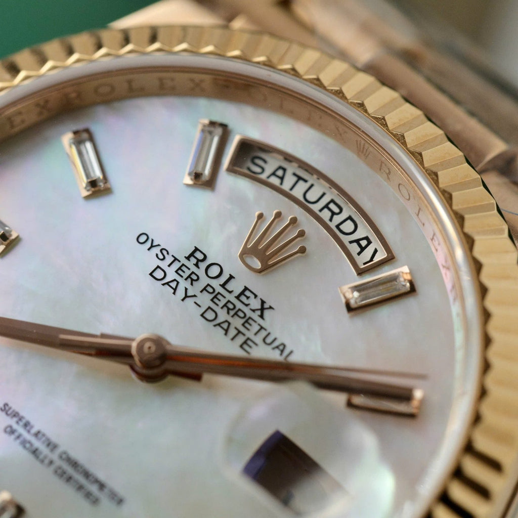 Rolex Day-Date Dial Mother Of Pearl Watch Gold Wrapped 36mm