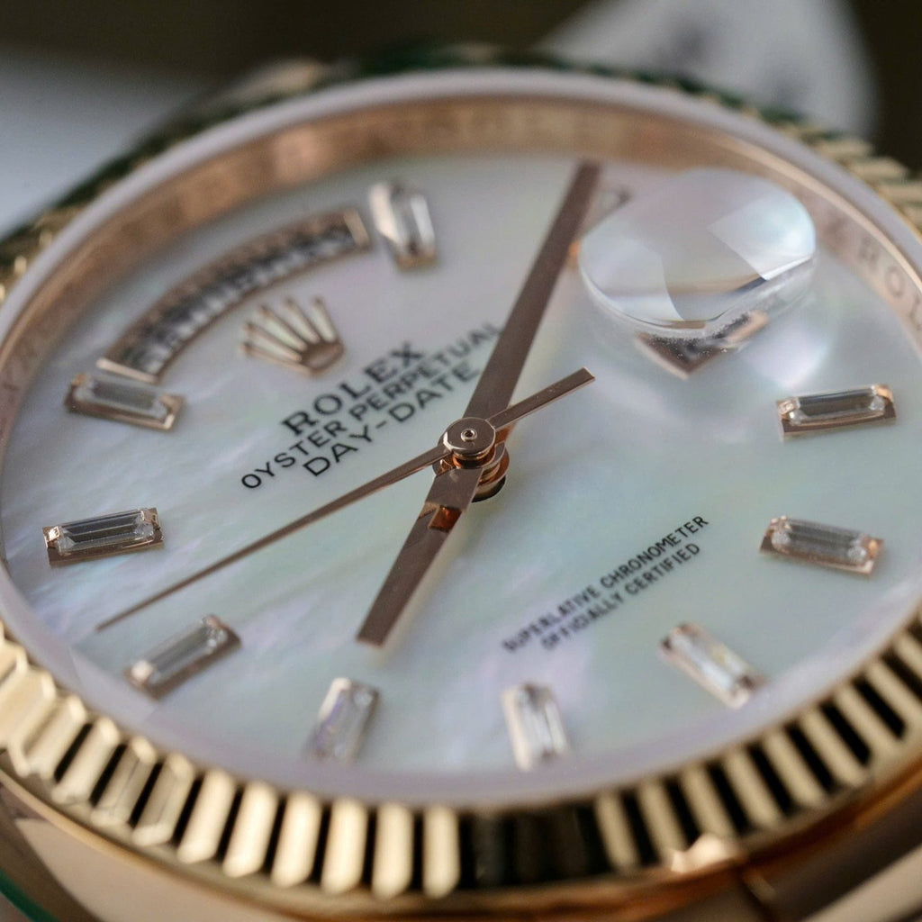 Rolex Day-Date Dial Mother Of Pearl Watch Gold Wrapped 36mm