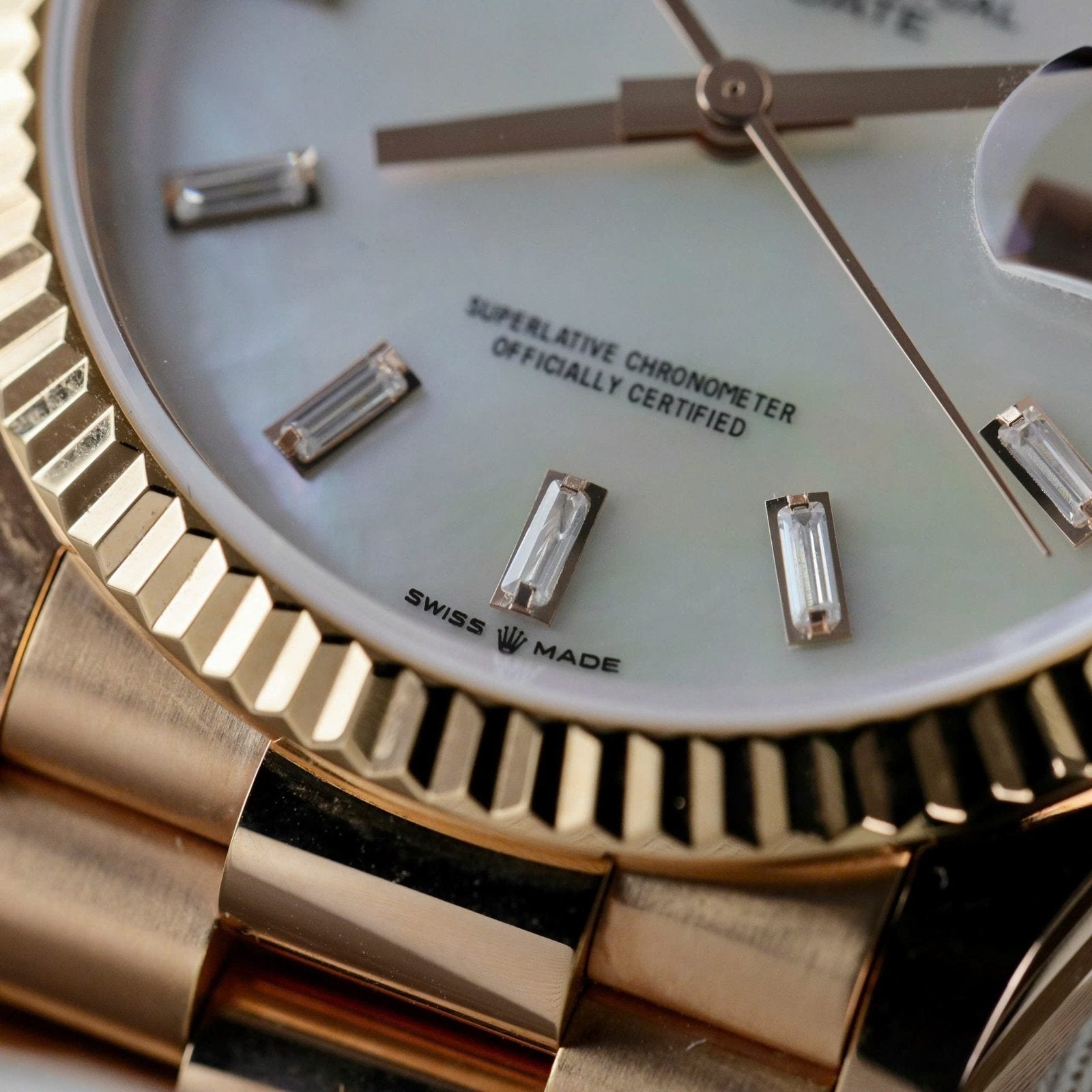 Rolex Day-Date Dial Mother Of Pearl Watch Gold Wrapped 36mm