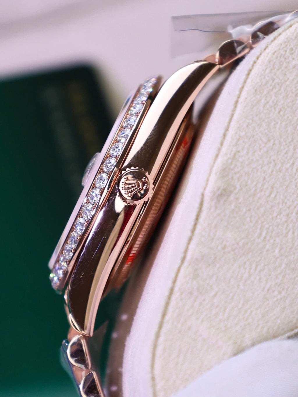 Rolex Day-Date Watch Moissanite Diamonds + 18K Gold Wrapped 40mm