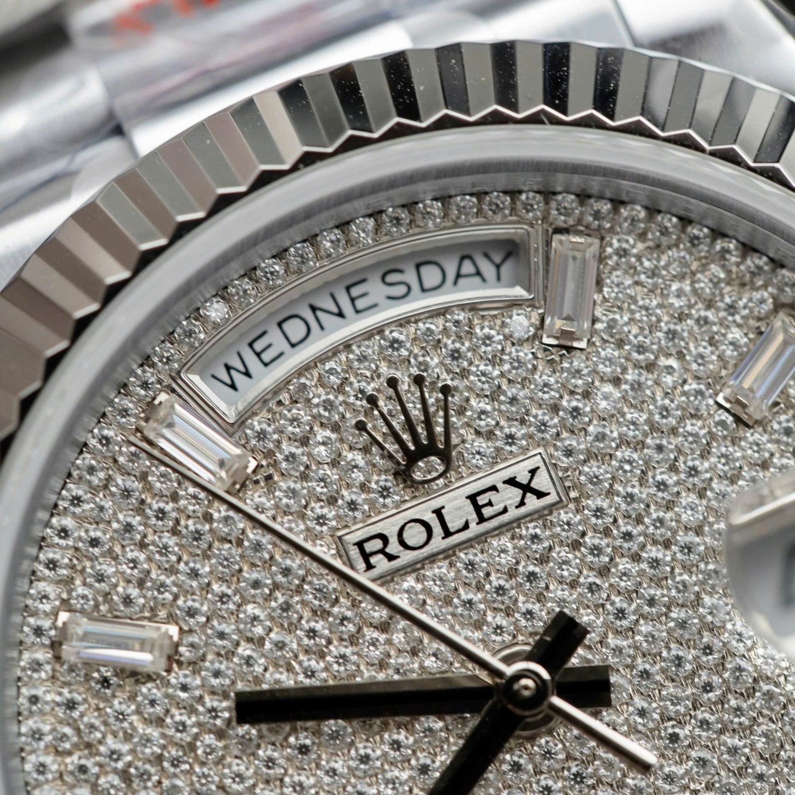 Rolex Day-Date Watch Full Moissanite Dial 40mm