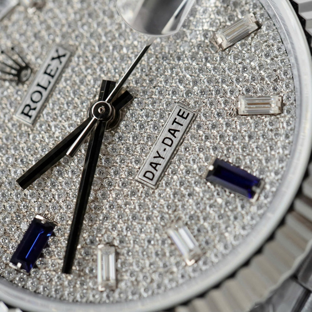 Rolex Day-Date Watch Full Moissanite Dial 40mm