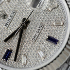 Rolex Day-Date Watch Full Moissanite Dial 40mm