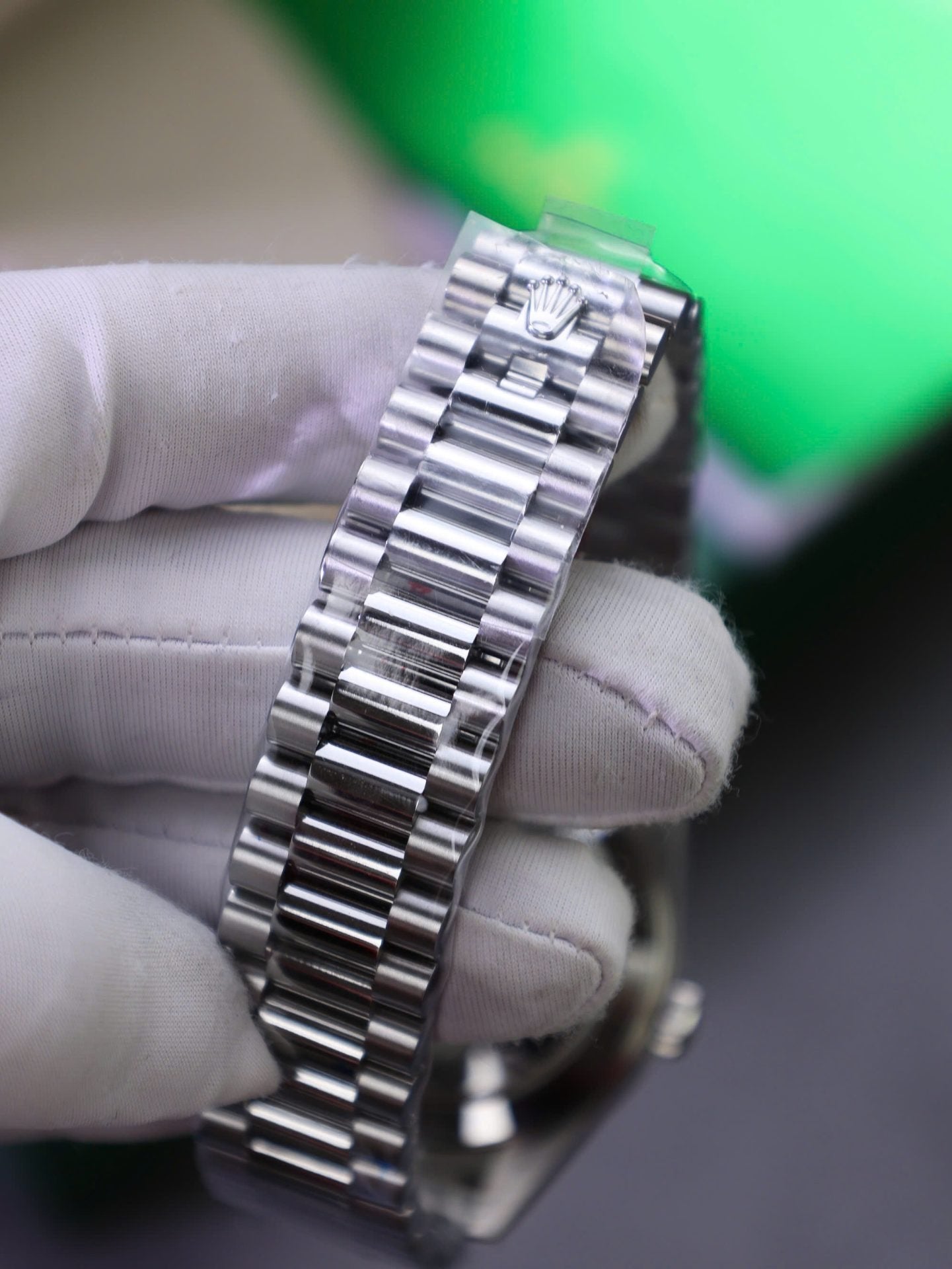 Rolex Day-Date Watch Meteorite Diamonds Moissanite Baguette 40mm