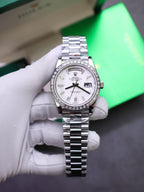 Rolex Day-Date Watch Meteorite Diamonds Moissanite Baguette 40mm