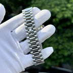 Rolex Day-Date Watch Custom Mother Of Pearl &amp; Moissanite Diamonds Baguetee 40mm