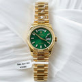Rolex Day-Date Dial Green Watch Gold Wrapped 36mm