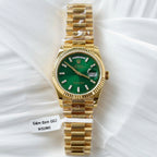 Rolex Day-Date Dial Green Watch Gold Wrapped 36mm