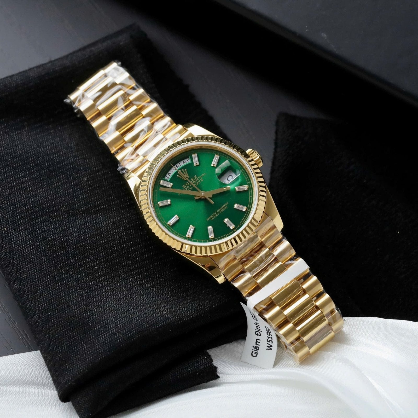 Rolex Day-Date Dial Green Watch Gold Wrapped 36mm