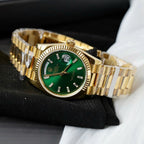 Rolex Day-Date Dial Green Watch Gold Wrapped 36mm