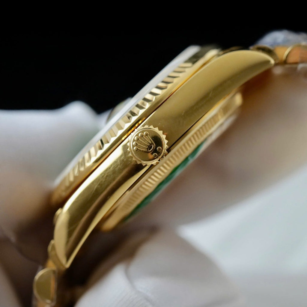 Rolex Day-Date Dial Green Watch Gold Wrapped 36mm