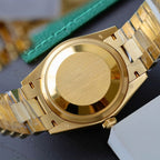 Rolex Day-Date Dial Green Ombre Watch Gold Wrapped + Diamonds Moissanite 36mm