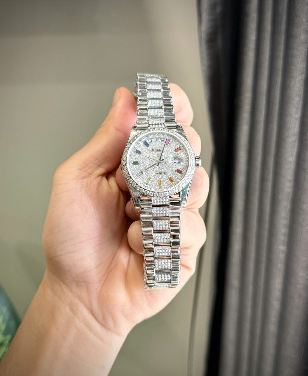 Rolex Day-Date Watch Moissanite Diamonds 36mm