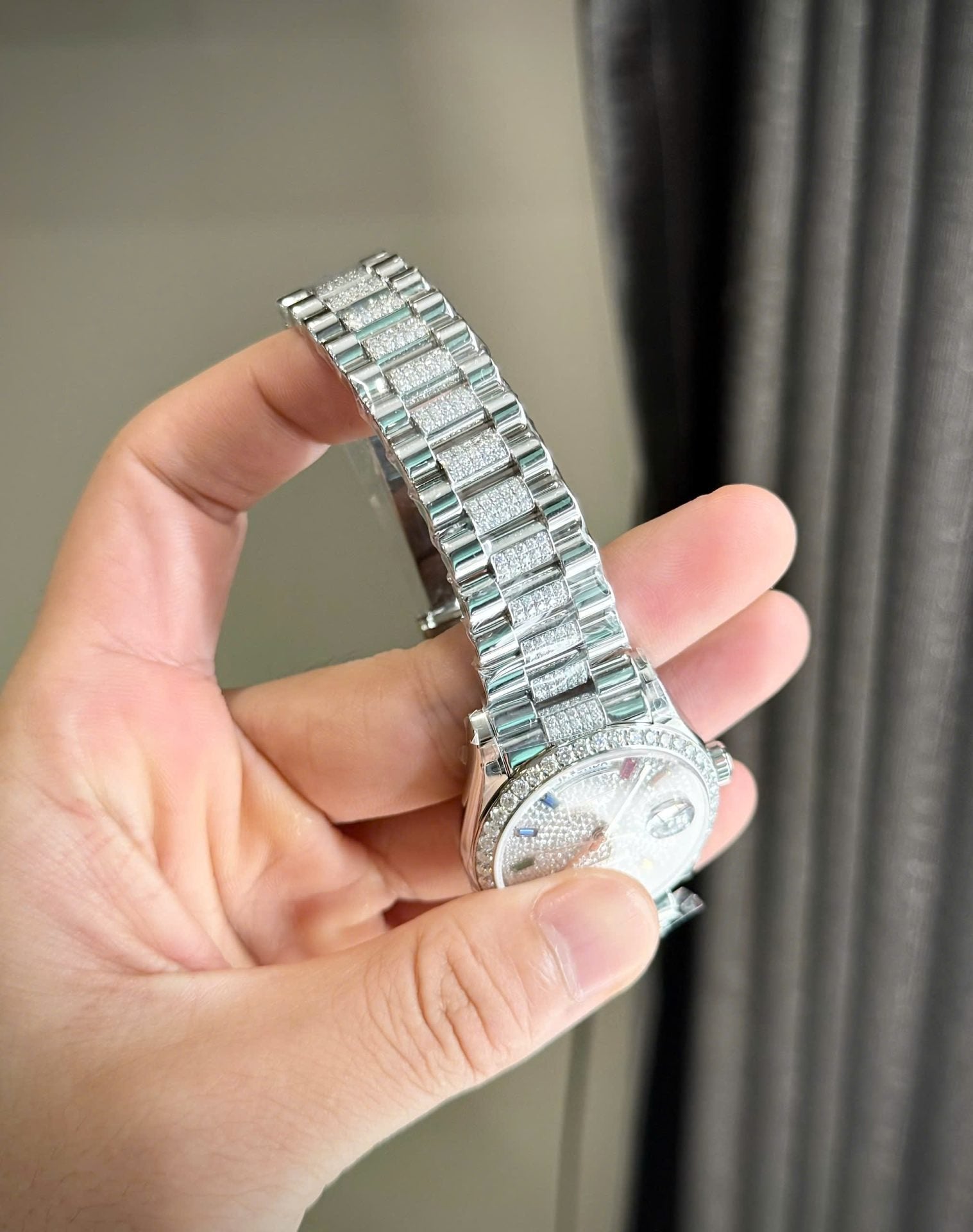 Rolex Day-Date Watch Moissanite Diamonds 36mm