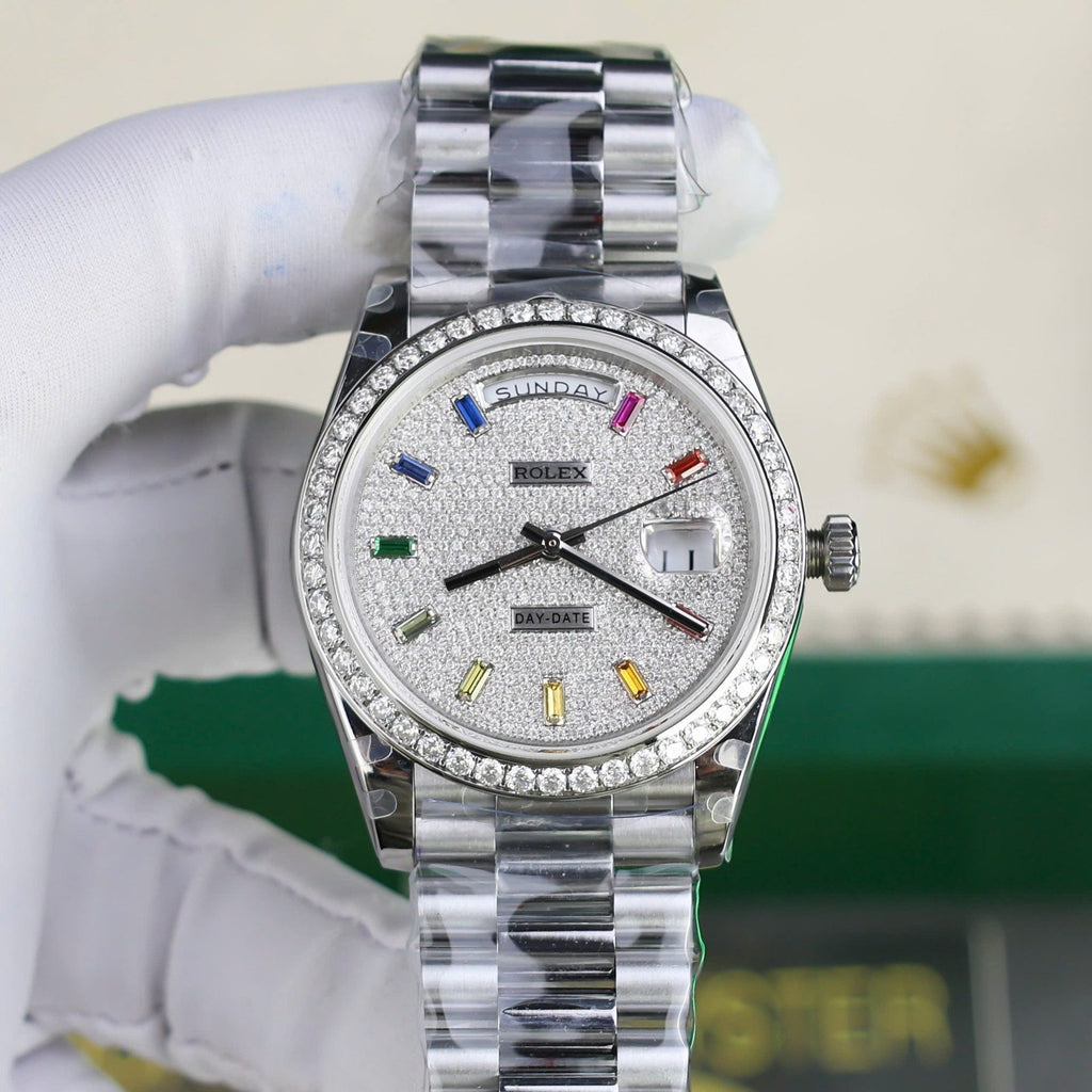 Rolex Day-Date Watch Diamonds Moissanite 40mm
