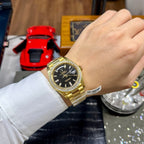Rolex Day-Date Watch Black Dial Moissanite Diamonds 40mm