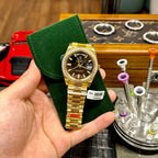 Rolex Day-Date Watch Black Dial Moissanite Diamonds 40mm
