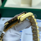 Rolex Day-Date Watch Ruby Red + Moissanite Diamonds Gold Wrapped 40mm