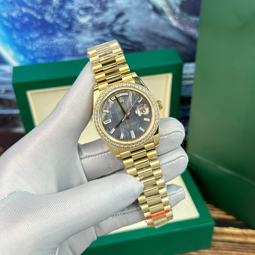 Rolex Day-Date Watch Mother-Of-Pearl Dial With Diamonds 40mm