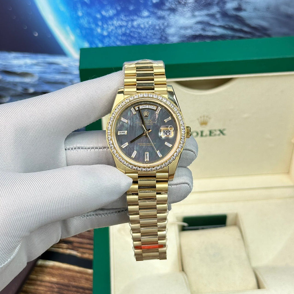 Rolex Day-Date Watch Mother-Of-Pearl Dial With Diamonds 40mm