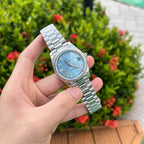 Rolex Day-Date Watch Ice Blue Dial 40mm