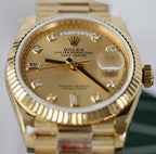 Rolex Day-Date M128238 Watch Yellow Dial 36mm