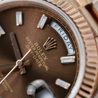 Rolex Day-Date Chocolate Dial Watch Gold Wrapped + Moissanite Dial 40mm