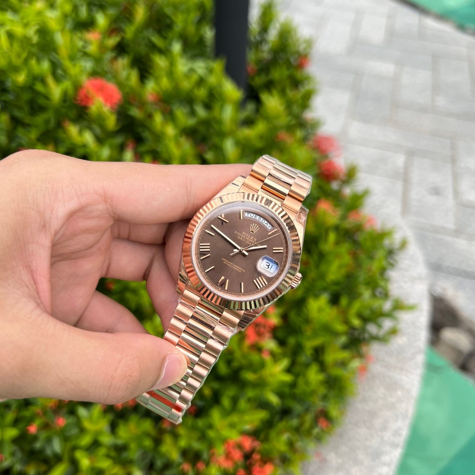 Rolex Day-Date Watch Chocolate Dial 40mm