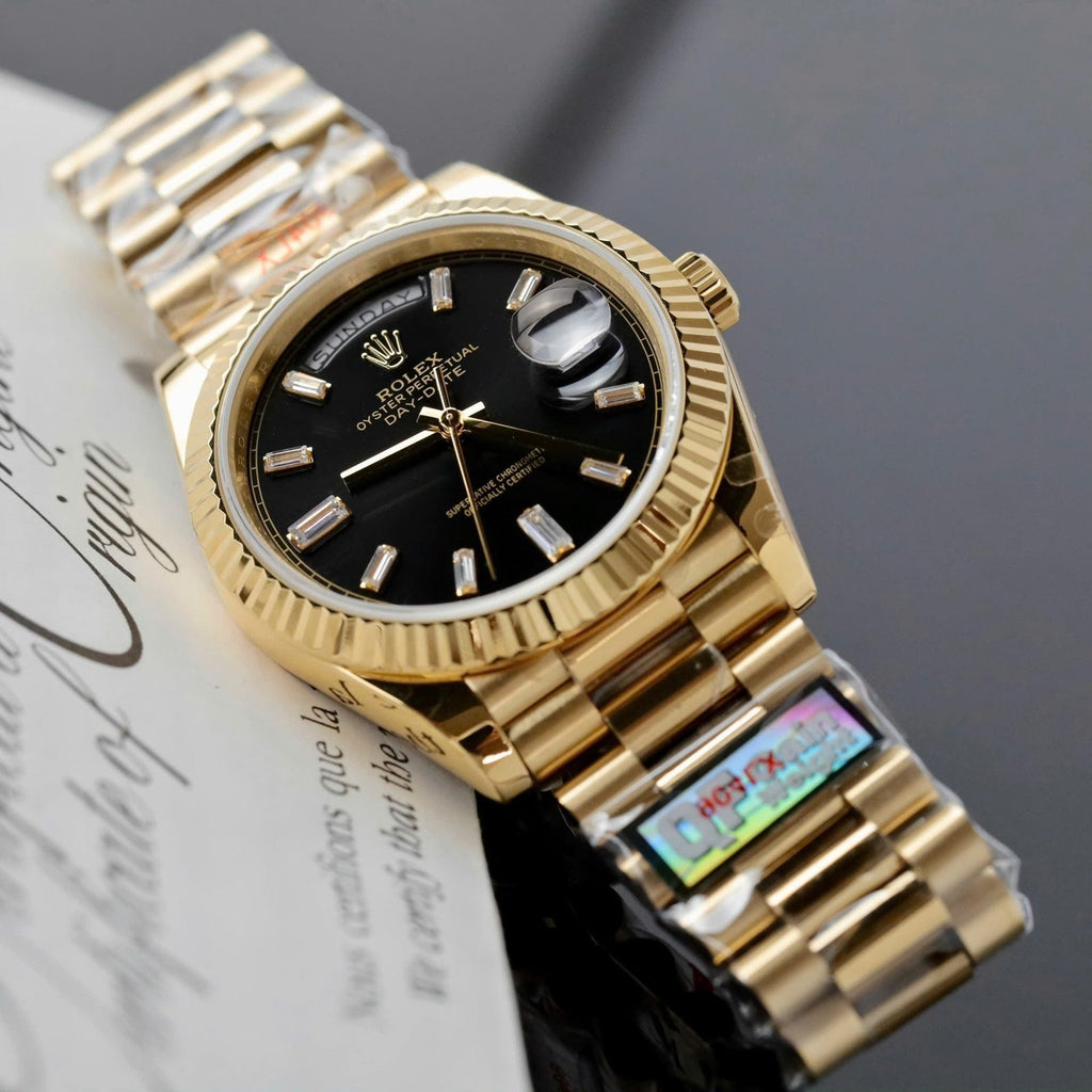 Rolex Day-Date Black Dial Watch 40mm