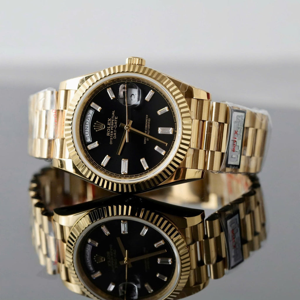 Rolex Day-Date Black Dial Watch 40mm
