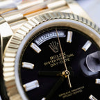 Rolex Day-Date Black Dial Watch 40mm