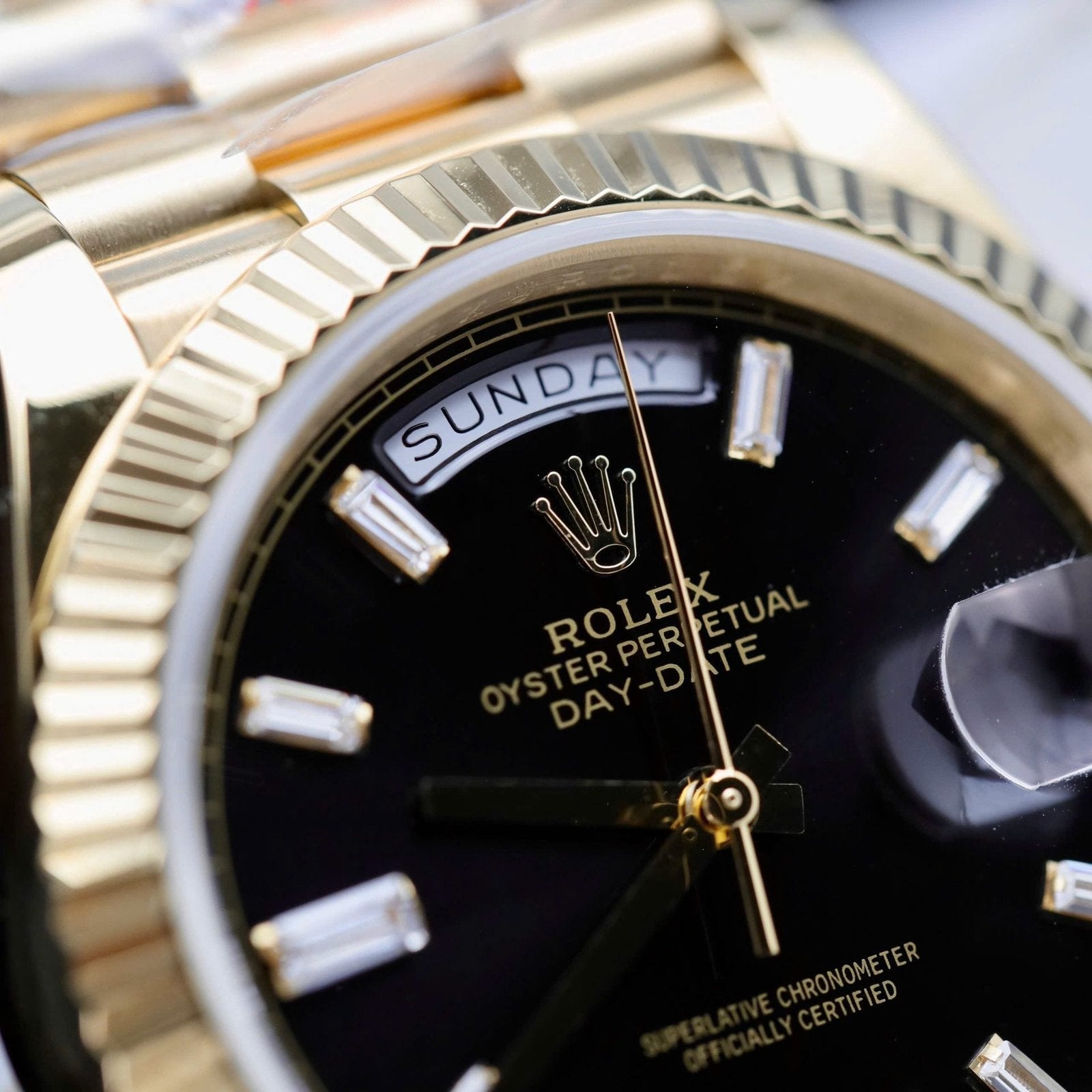 Rolex Day-Date Black Dial Watch 40mm
