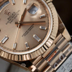 Rolex Day-Date Pink Sundust Dial Watch 40mm