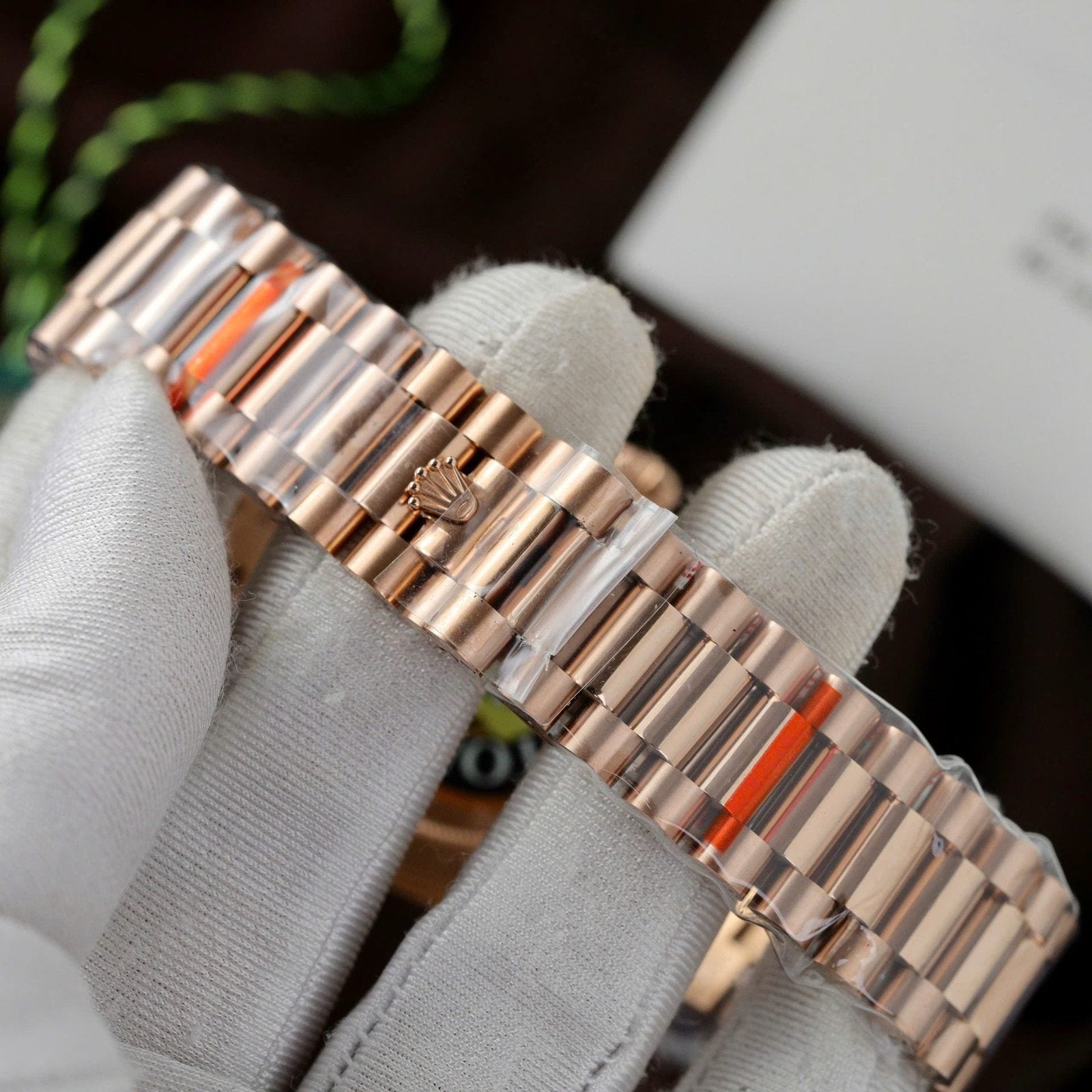 Rolex Day-Date Pink Sundust Dial Watch 40mm