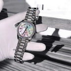 Rolex Day-Date Watch Dial Mother Of Pearl Moissanite Diamonds 40mm