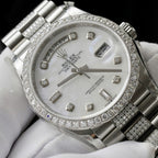 Rolex Day-Date Dial MOP Watch Moissanite Diamonds 36mm