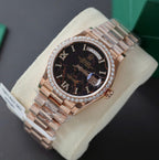 Rolex Day-Date Eisenkiesel Dial Watch Gold Wrapped + Diamonds Moissanite 36mm
