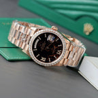 Rolex Day-Date Eisenkiesel Dial Watch Gold Wrapped + Diamonds Moissanite 36mm