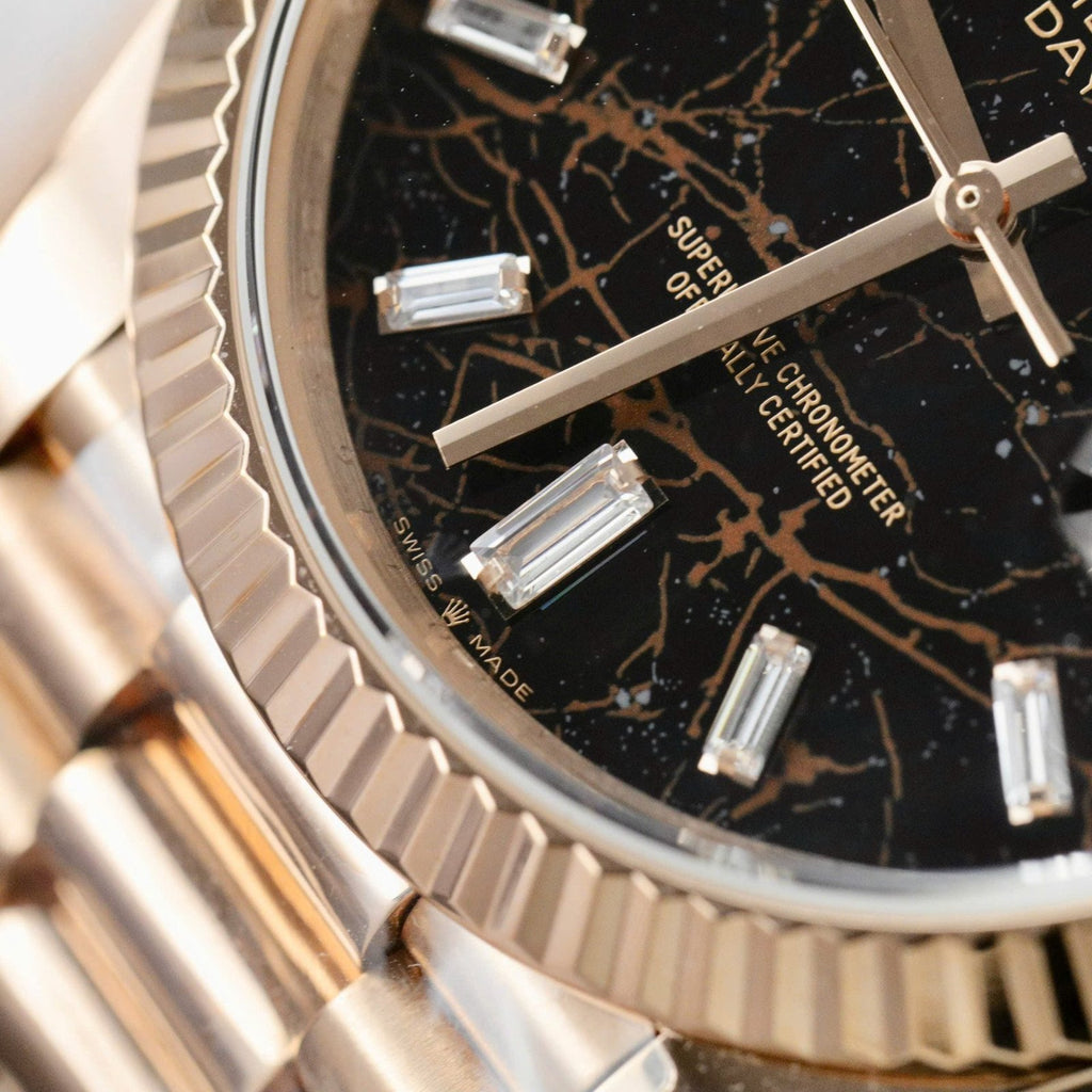 Rolex Day-Date Eisenkiesel Dial Watch 18K Gold Wrapped 36mm