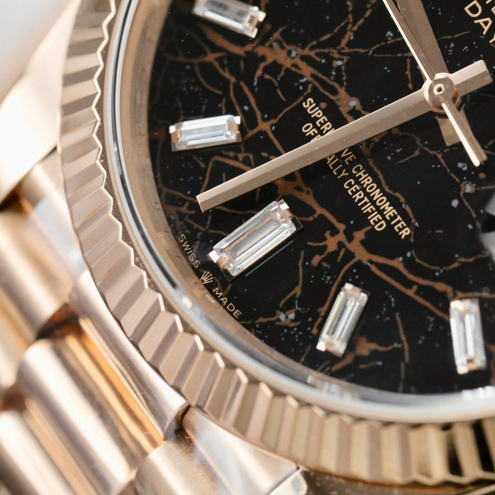 Rolex Day-Date Eisenkiesel Dial Watch 18K Gold Wrapped 36mm