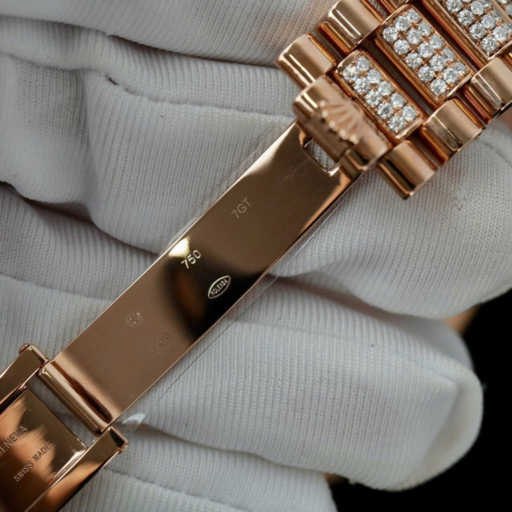 Rolex Day-Date Chocolate Dial Watch Gold Wrapped + Moissanite Diamonds 36mm