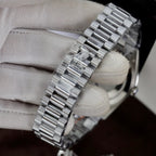 Rolex Watch Day-Date Dial Meteorite Number Pile Diamond Moissanite 40mm