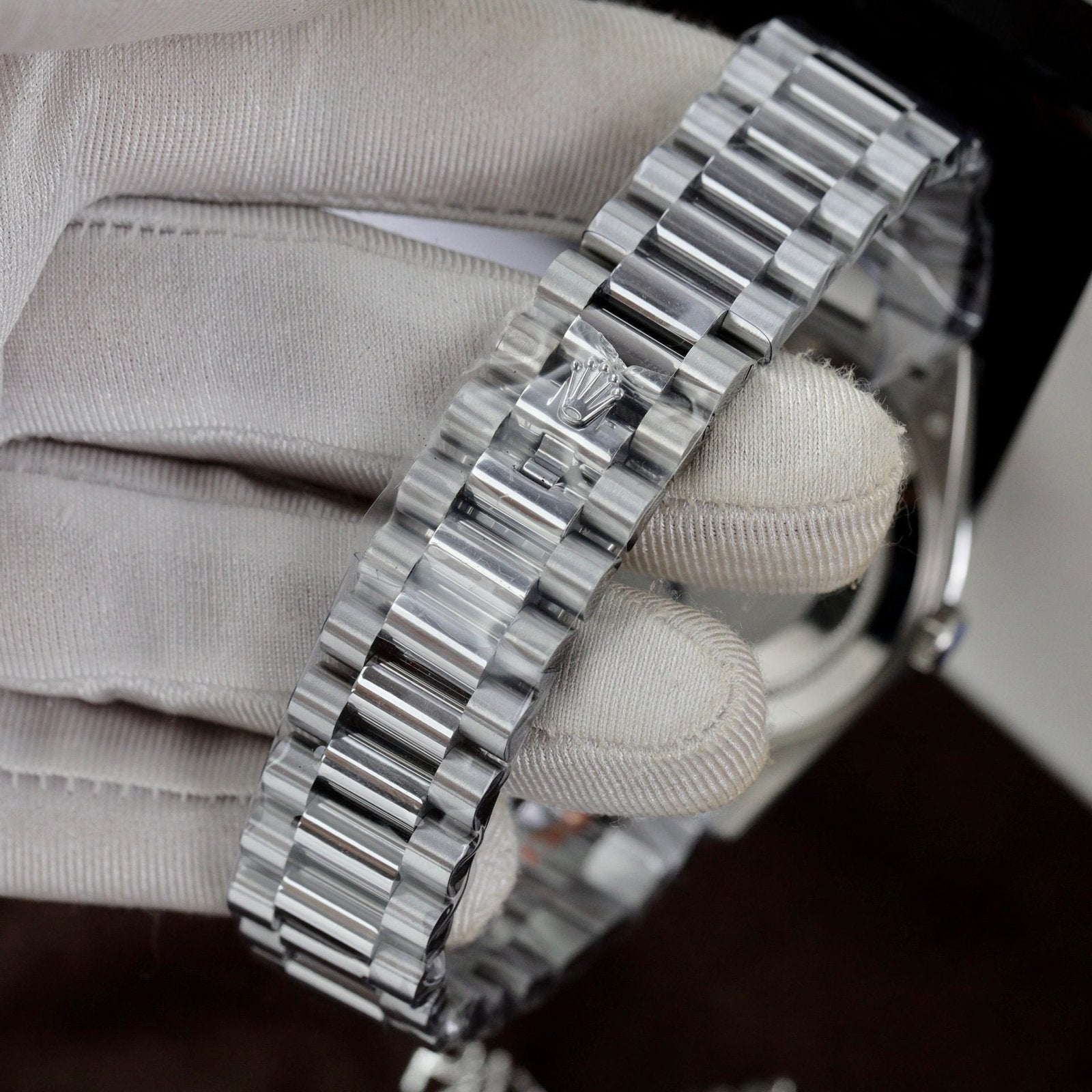 Rolex Watch Day-Date Dial Meteorite Number Pile Diamond Moissanite 40mm