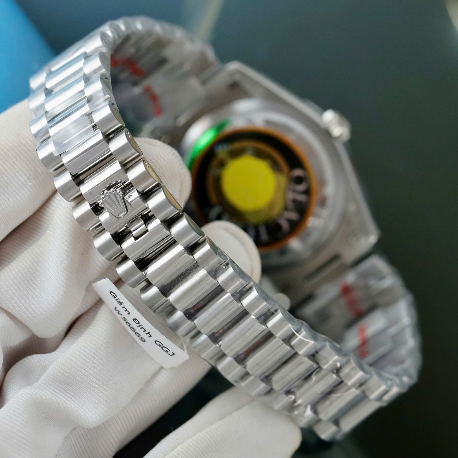 Rolex Day-Date Meteorite Dial Watch Moissanite Diamonds 36mm