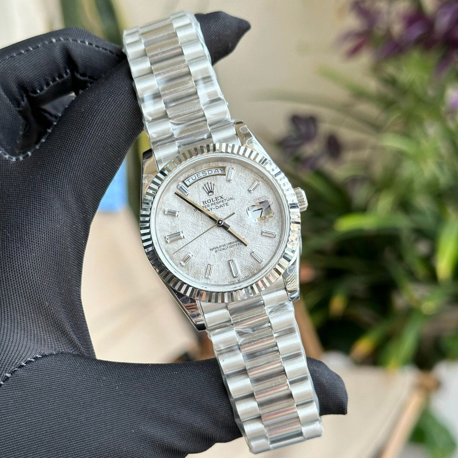Rolex Watch Day-Date Meteorite Dial President Strap 40mm