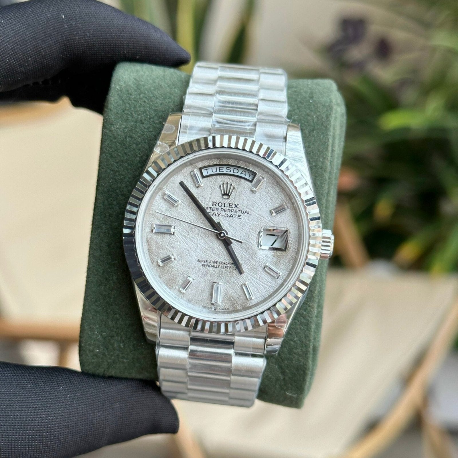 Rolex Watch Day-Date Meteorite Dial President Strap 40mm