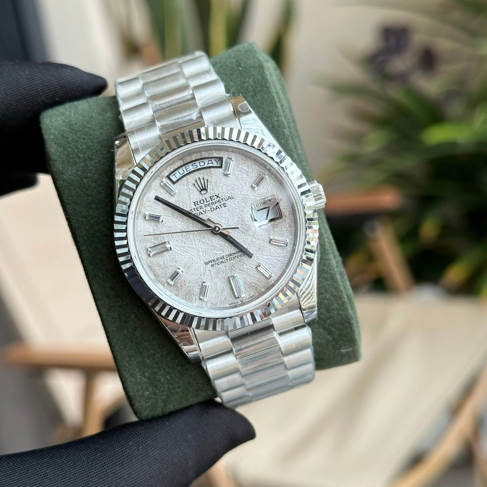 Rolex Watch Day-Date Meteorite Dial President Strap 40mm