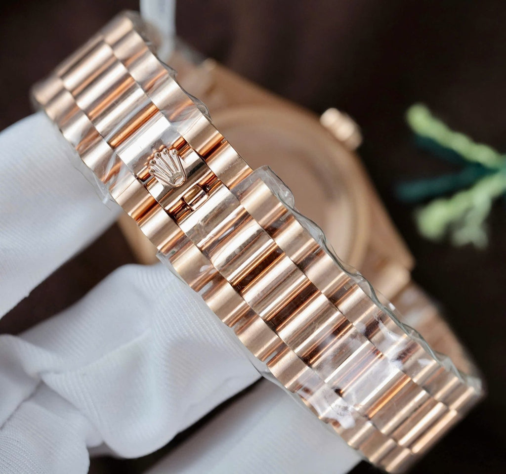 Rolex Day-Date Meteorite Dial Gold Wrapped + Moissanite Diamonds Baguette 36mm
