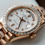 Rolex Day-Date Meteorite Dial Gold Wrapped + Moissanite Diamonds Baguette 36mm