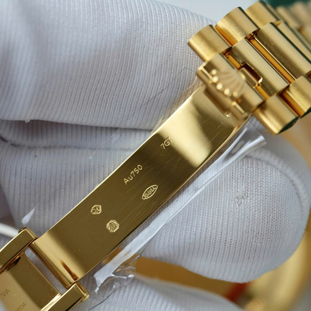 Rolex Day-Date Yellow Champagne Dial Watch 18K Gold Warapped 40mm